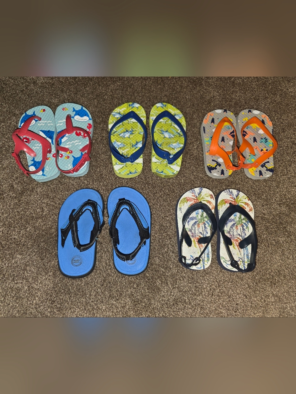 Lot Of 5 Toddler Boy's Size 5/6 Flip Flops